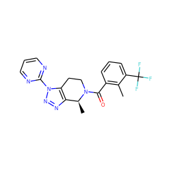 Cc1c(C(=O)N2CCc3c(nnn3-c3ncccn3)[C@@H]2C)cccc1C(F)(F)F ZINC000225981723