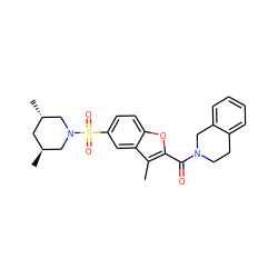 Cc1c(C(=O)N2CCc3ccccc3C2)oc2ccc(S(=O)(=O)N3C[C@@H](C)C[C@H](C)C3)cc12 ZINC000008690696