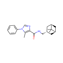 Cc1c(C(=O)NC[C@H]2C[C@@H]3C[C@H](C2)C3(C)C)ncn1-c1ccccc1 ZINC000101321139