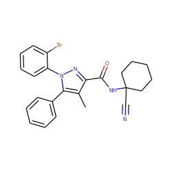 Cc1c(C(=O)NC2(C#N)CCCCC2)nn(-c2ccccc2Br)c1-c1ccccc1 ZINC000071296310