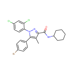 Cc1c(C(=O)NC2CCCCC2)nn(-c2ccc(Cl)cc2Cl)c1-c1ccc(Br)cc1 ZINC000013472851