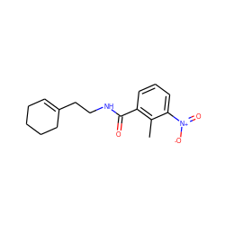 Cc1c(C(=O)NCCC2=CCCCC2)cccc1[N+](=O)[O-] ZINC000000291620