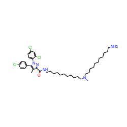 Cc1c(C(=O)NCCCCCCCCCCCN(C)CCCCCCCCCCCN)nn(-c2ccc(Cl)cc2Cl)c1-c1ccc(Cl)cc1 ZINC000072147618