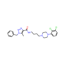 Cc1c(C(=O)NCCCCN2CCN(c3cccc(Cl)c3Cl)CC2)nnn1Cc1ccccc1 ZINC000035835717