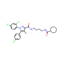 Cc1c(C(=O)NCCCCNC(=O)C2CCCCC2)nn(-c2ccc(Cl)cc2Cl)c1-c1ccc(Cl)cc1 ZINC000299825736