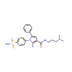 Cc1c(C(=O)NCCCN(C)C)cc(-c2ccccc2)n1-c1ccc(S(N)(=O)=O)cc1 ZINC000064539297