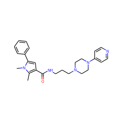 Cc1c(C(=O)NCCCN2CCN(c3ccncc3)CC2)cc(-c2ccccc2)n1C ZINC000058502046