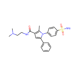 Cc1c(C(=O)NCCN(C)C)cc(-c2ccccc2)n1-c1ccc(S(N)(=O)=O)cc1 ZINC000064539296