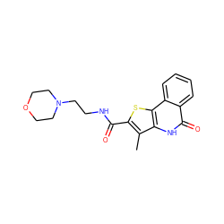 Cc1c(C(=O)NCCN2CCOCC2)sc2c1[nH]c(=O)c1ccccc12 ZINC000169352961