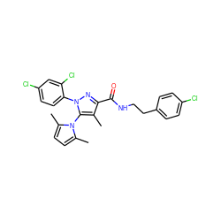 Cc1c(C(=O)NCCc2ccc(Cl)cc2)nn(-c2ccc(Cl)cc2Cl)c1-n1c(C)ccc1C ZINC000045288986