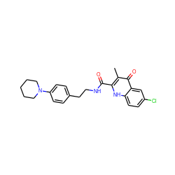 Cc1c(C(=O)NCCc2ccc(N3CCCCC3)cc2)[nH]c2ccc(Cl)cc2c1=O ZINC001772657832