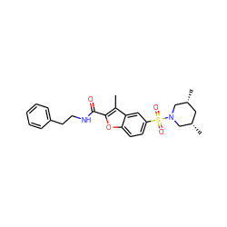 Cc1c(C(=O)NCCc2ccccc2)oc2ccc(S(=O)(=O)N3C[C@@H](C)C[C@@H](C)C3)cc12 ZINC000009673165