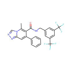 Cc1c(C(=O)NCc2cc(C(F)(F)F)cc(C(F)(F)F)c2)c(-c2ccccc2)cc2nncn12 ZINC000071318468