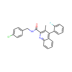 Cc1c(C(=O)NCc2ccc(Cl)cc2)nc2ccccc2c1-c1ccccc1F ZINC000013765048