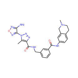 Cc1c(C(=O)NCc2cccc(C(=O)Nc3ccc4c(c3)CN(C)CC4)c2)nnn1-c1nonc1N ZINC000167964759