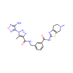 Cc1c(C(=O)NCc2cccc(C(=O)Nc3nc4c(s3)CN(C)CC4)c2)nnn1-c1nonc1N ZINC000167955271