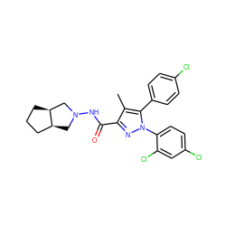 Cc1c(C(=O)NN2C[C@H]3CCC[C@H]3C2)nn(-c2ccc(Cl)cc2Cl)c1-c1ccc(Cl)cc1 ZINC000034210587