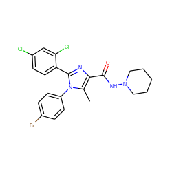 Cc1c(C(=O)NN2CCCCC2)nc(-c2ccc(Cl)cc2Cl)n1-c1ccc(Br)cc1 ZINC000013611855