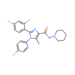 Cc1c(C(=O)NN2CCCCC2)nc(-c2ccc(Cl)cc2Cl)n1-c1ccc(Cl)cc1 ZINC000013611853