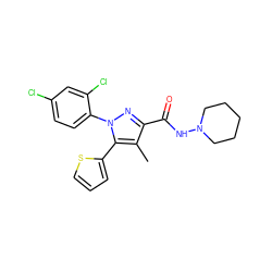 Cc1c(C(=O)NN2CCCCC2)nn(-c2ccc(Cl)cc2Cl)c1-c1cccs1 ZINC000040875167