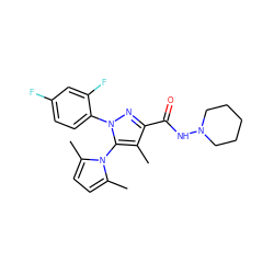 Cc1c(C(=O)NN2CCCCC2)nn(-c2ccc(F)cc2F)c1-n1c(C)ccc1C ZINC000014975719