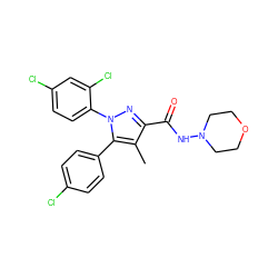 Cc1c(C(=O)NN2CCOCC2)nn(-c2ccc(Cl)cc2Cl)c1-c1ccc(Cl)cc1 ZINC000013474259