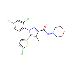 Cc1c(C(=O)NN2CCOCC2)nn(-c2ccc(Cl)cc2Cl)c1-c1ccc(Cl)s1 ZINC000040395463