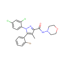 Cc1c(C(=O)NN2CCOCC2)nn(-c2ccc(Cl)cc2Cl)c1-c1ccccc1Br ZINC000098084464