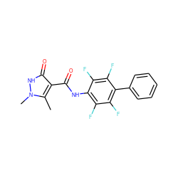 Cc1c(C(=O)Nc2c(F)c(F)c(-c3ccccc3)c(F)c2F)c(=O)[nH]n1C ZINC000584905716