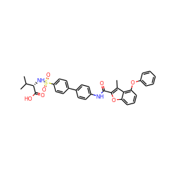 Cc1c(C(=O)Nc2ccc(-c3ccc(S(=O)(=O)N[C@H](C(=O)O)C(C)C)cc3)cc2)oc2cccc(Oc3ccccc3)c12 ZINC000042965316