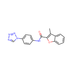 Cc1c(C(=O)Nc2ccc(-n3cnnn3)cc2)oc2ccccc12 ZINC000000414660