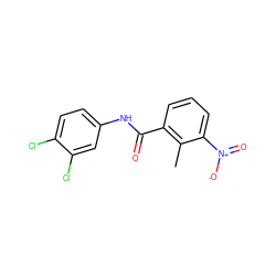 Cc1c(C(=O)Nc2ccc(Cl)c(Cl)c2)cccc1[N+](=O)[O-] ZINC000000259081