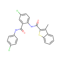 Cc1c(C(=O)Nc2ccc(Cl)cc2C(=O)Nc2ccc(Cl)cc2)sc2ccccc12 ZINC000014963617