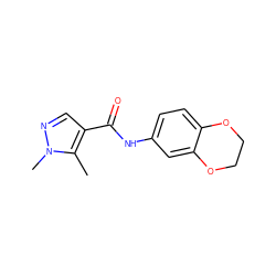 Cc1c(C(=O)Nc2ccc3c(c2)OCCO3)cnn1C ZINC000004745798