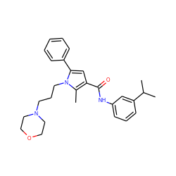 Cc1c(C(=O)Nc2cccc(C(C)C)c2)cc(-c2ccccc2)n1CCCN1CCOCC1 ZINC000221035433