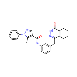 Cc1c(C(=O)Nc2cccc(Cc3n[nH]c(=O)c4c3CCCC4)c2)cnn1-c1ccccc1 ZINC000141409911