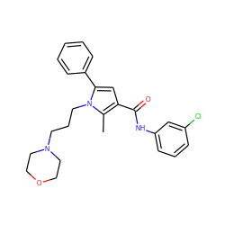 Cc1c(C(=O)Nc2cccc(Cl)c2)cc(-c2ccccc2)n1CCCN1CCOCC1 ZINC000221033101