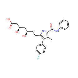 Cc1c(C(=O)Nc2ccccc2)[nH]c(CC[C@@H](O)C[C@@H](O)CC(=O)O)c1-c1ccc(F)cc1 ZINC000040896462