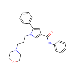 Cc1c(C(=O)Nc2ccccc2)cc(-c2ccccc2)n1CCCN1CCOCC1 ZINC000020224149