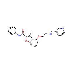 Cc1c(C(=O)Nc2ccccc2)oc2cccc(OCCNCc3cccnc3)c12 ZINC000103277969