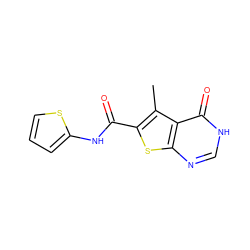 Cc1c(C(=O)Nc2cccs2)sc2nc[nH]c(=O)c12 ZINC000653718324