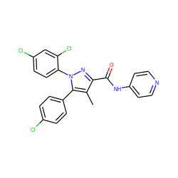 Cc1c(C(=O)Nc2ccncc2)nn(-c2ccc(Cl)cc2Cl)c1-c1ccc(Cl)cc1 ZINC000036294703