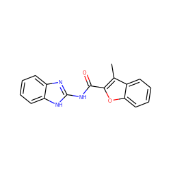 Cc1c(C(=O)Nc2nc3ccccc3[nH]2)oc2ccccc12 ZINC000012508027