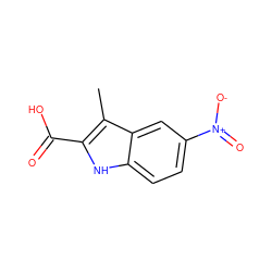 Cc1c(C(=O)O)[nH]c2ccc([N+](=O)[O-])cc12 ZINC000000790611