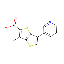 Cc1c(C(=O)O)sc2c(-c3cccnc3)csc12 ZINC000084739385