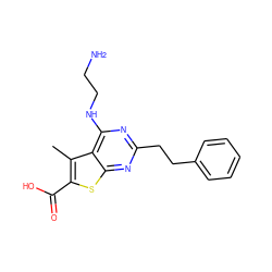 Cc1c(C(=O)O)sc2nc(CCc3ccccc3)nc(NCCN)c12 ZINC001772579244