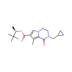 Cc1c(C(=O)O[C@H](C)C(C)(C)C)cn2c1C(=O)N(CC1CC1)CC2 ZINC000028571064