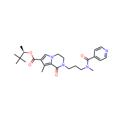 Cc1c(C(=O)O[C@H](C)C(C)(C)C)cn2c1C(=O)N(CCCN(C)C(=O)c1ccncc1)CC2 ZINC000028571076