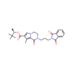 Cc1c(C(=O)O[C@H](C)C(C)(C)C)cn2c1C(=O)N(CCCN1C(=O)c3ccccc3C1=O)CC2 ZINC000028569665