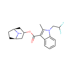 Cc1c(C(=O)OC2C[C@@H]3CC[C@H](C2)N3C)c2ccccc2n1CC(F)F ZINC001772631535